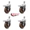 Service Caster 5 Inch High Temp Glass Filled Nylon 1/2 Inch Stem Caster Set with Total Lock Brake SCC-TSTTL20S514-GFNSHT-121315-4 - alternate 5